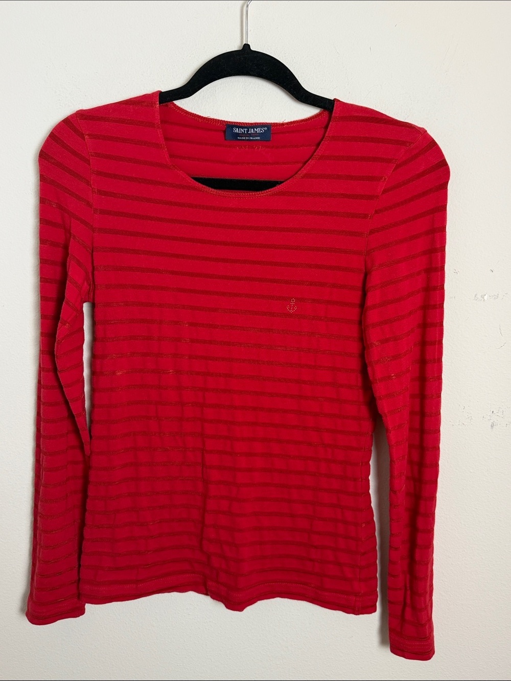 Saint James Red Long Sleeve Tee Size 6 Americana Nautical Preppy